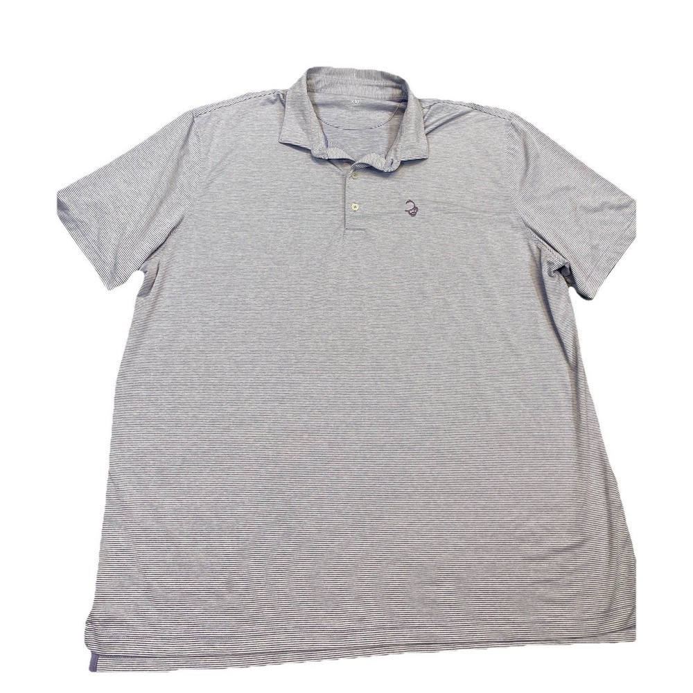 Johnnie O Performance Polo Shirt XXL Striped Gray Polyester Blend Golf Preppy